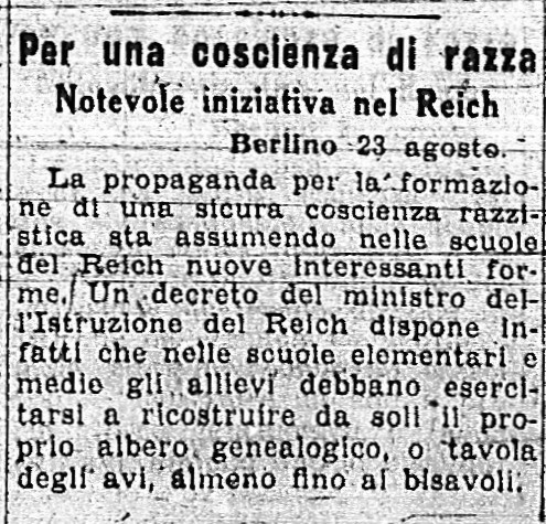 Per una coscienza della razza