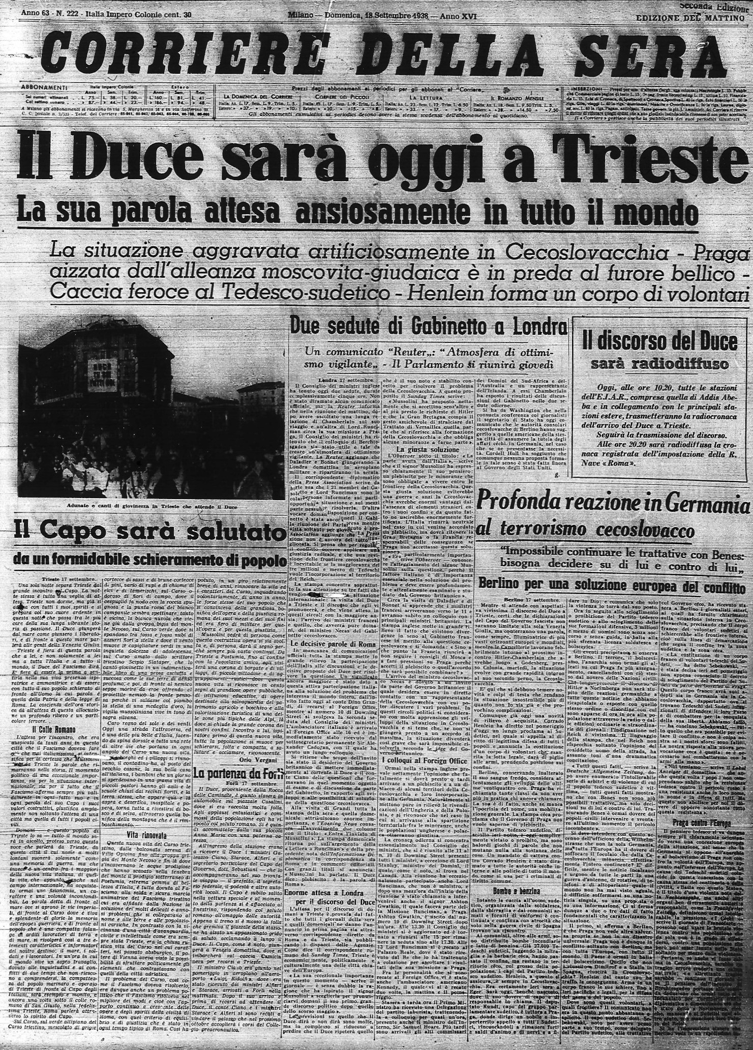 il duce a Trieste