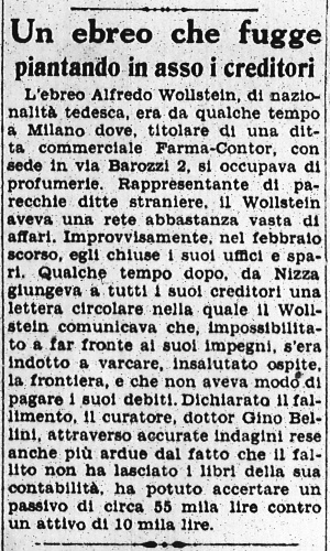 Fugge l'ebreo fallito