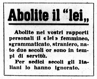 Abolite il lei